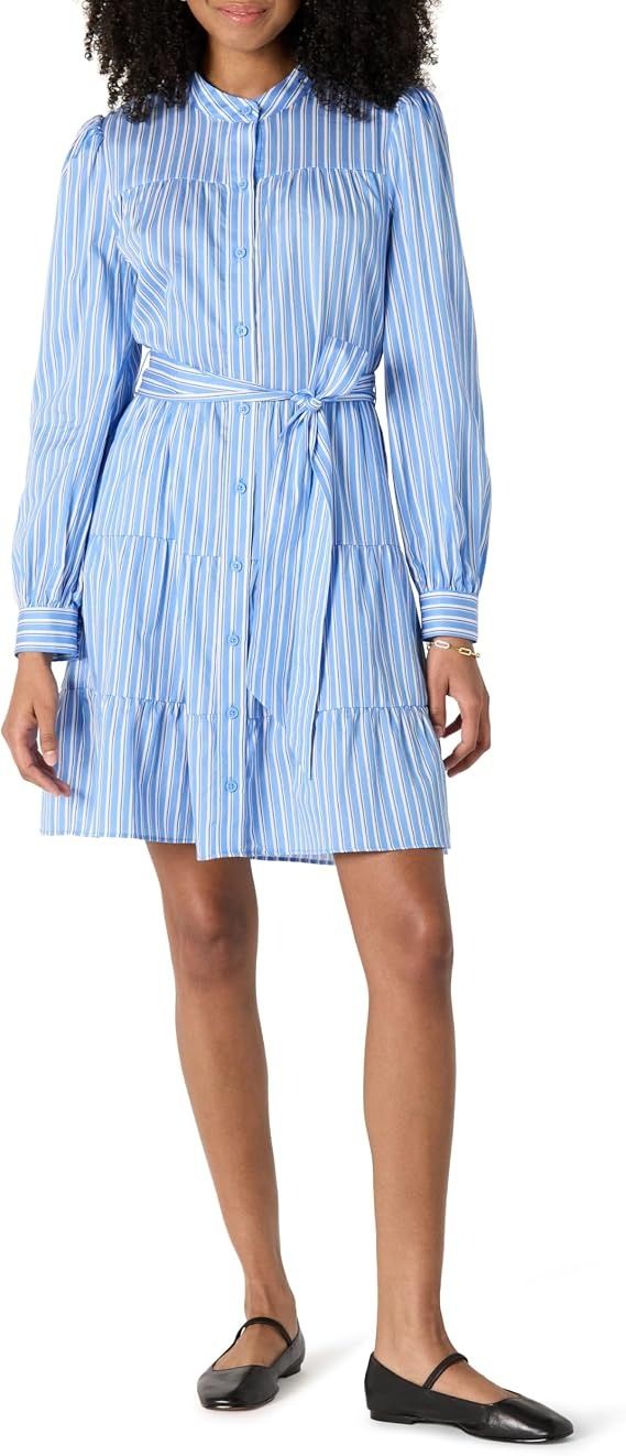 Blue Striped Shirt Dress image 1